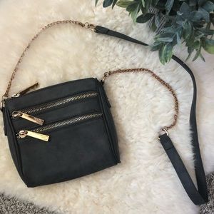 Gray & Gold Violet Ray Crossbody Purse